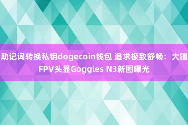 助记词转换私钥dogecoin钱包 追求极致舒畅：大疆FPV头显Goggles N3新图曝光